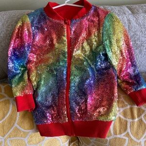 Girls Sequin Bomber Jacket